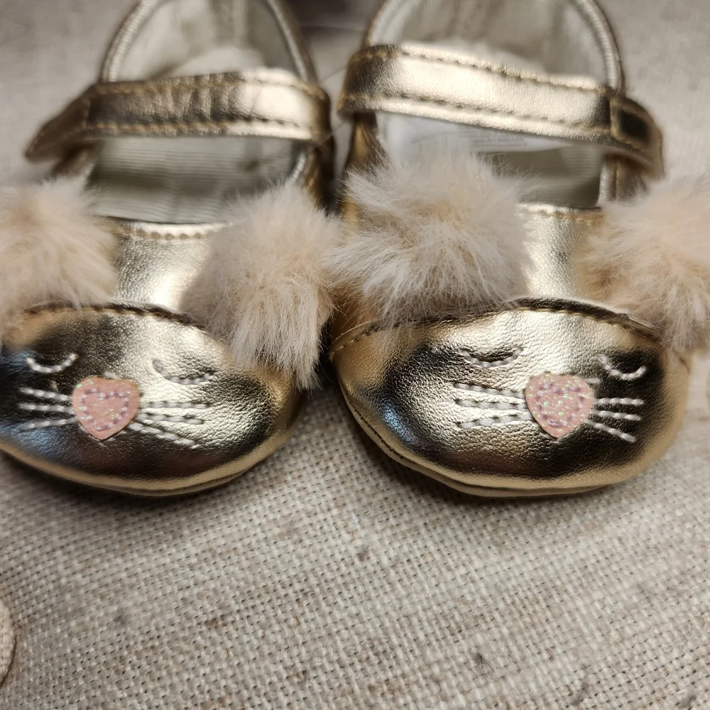 Carters light gold Bunny face shoes